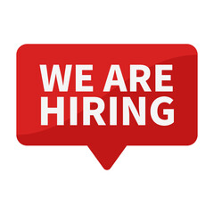 We Are Hiring In Red Rectangle Shape For Employee Promotion Business Marketing
