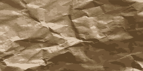Crumpled brown parchment. Background made of crumpled paper. Vector illustration