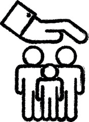 family, insurance, protection vector icon in grunge style