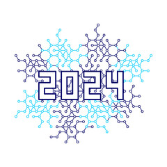 The 2024 logo has a simple and attractive technology theme