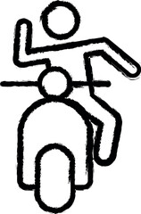 human, accident, insurance, motorbike vector icon in grunge style