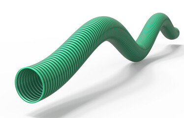 suction hose pipe.green pipe.3D Rendering - obrazy, fototapety, plakaty