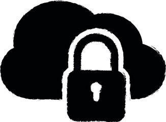 Password vector icon in grunge style