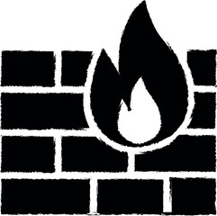 Firewall vector icon in grunge style