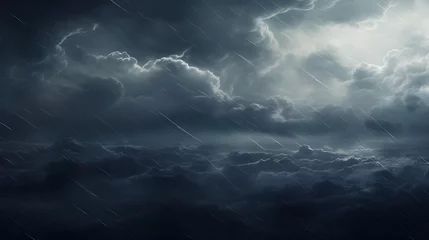 Zelfklevend Fotobehang A powerful storm with dark clouds against a transparent background © Ziyan Yang