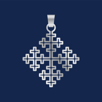 Ethiopian antique cross. high quality vector illustration with detailed pattern. 
