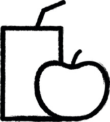 Apple, juice vector icon in grunge style