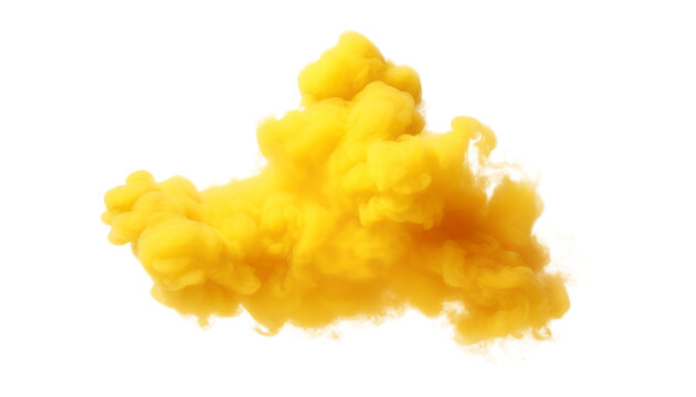 yellow clouds isolated on transparent background cutout