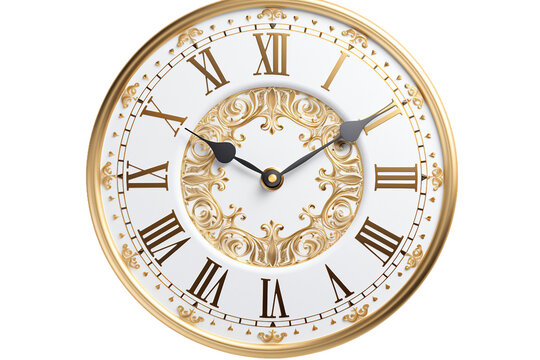Classic Countdown Roman Numeral Clock on a transparent background