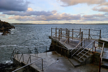view of tramore Guillamene Swimming Cove, Co.Waterford Ireland. will Atlantique ocean scenic