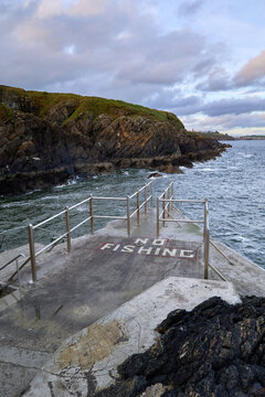 view of tramore Guillamene Swimming Cove, Co.Waterford Ireland. will Atlantique ocean scenic