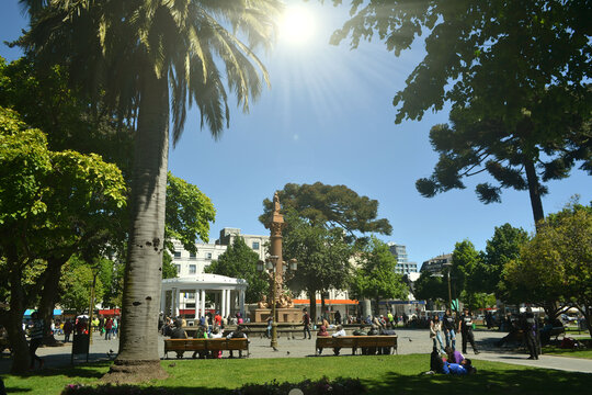 The main square of the city of Concepci&oacute;n in Chile