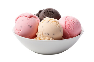 Ice Cream Scoops on White on a transparent background - obrazy, fototapety, plakaty