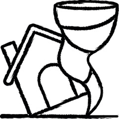 House, hurricane vector icon in grunge style