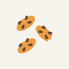 Element of winter set in flat cartoon design. Delicious Christmas cookies are the main focus of this Christmas illustration. Vector illustration.