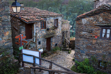 A street in Talasnal, a charming historical remote schist village located in Serra da Lousã mountains in Portugal