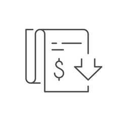 Bill reduction line outline icon