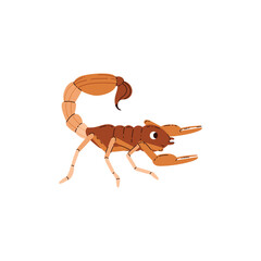 Cute smiling scorpion dessert animal flat style, vector illustration