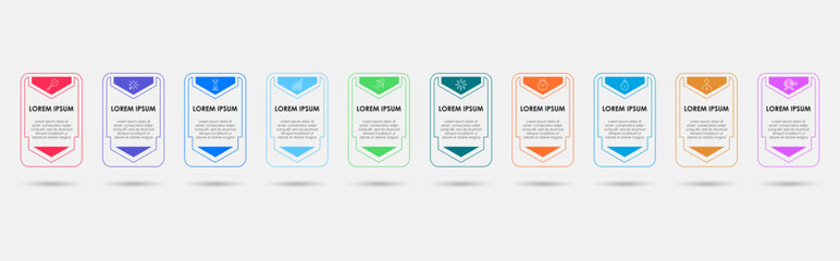 Vector Infographic design business template with icons and 10 options or steps.