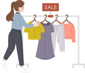 Woman shopping clothes