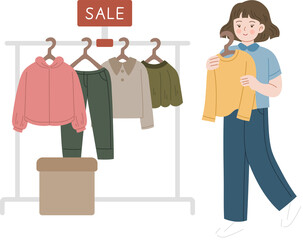 Woman shopping clothes