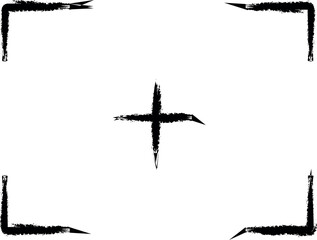 photo fraime outine logo style vector icon in grunge style