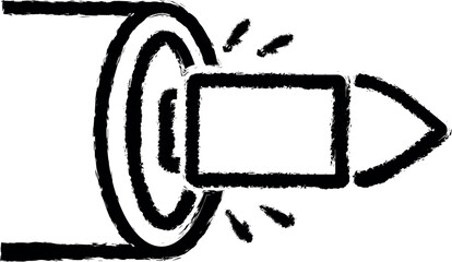 gun, weapon, shoot vector icon in grunge style