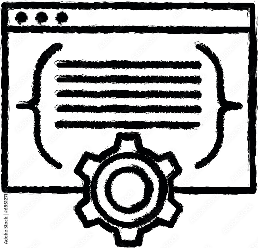 Poster programming, code vector icon in grunge style