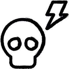 Skull vector icon in grunge style