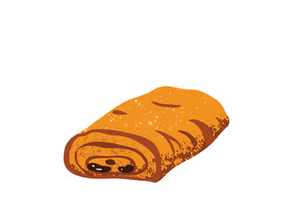 Croissants with chocolate vector illustration isolated on white