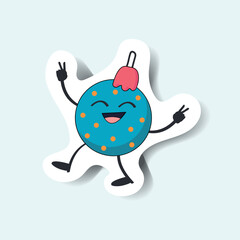 Christmas tree decoration of set in sticker design. This charming Christmas tree toy character sticker with colorful style adorable character will make winter projects stand out. Vector illustration.