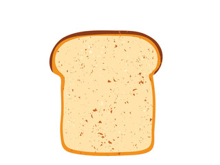 Toast slice vector illustration isolated on white background. Top view