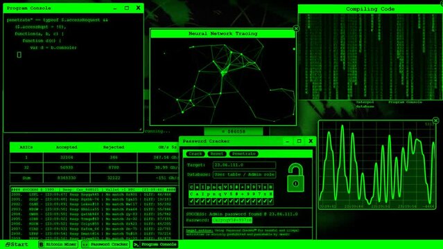 Hacker computer screen matrix