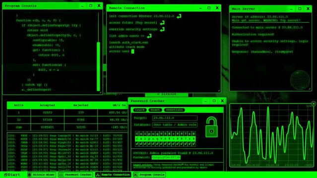 Hacker computer screen matrix