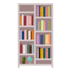 Hand drawn bookshelf clipart