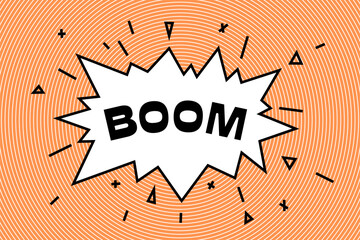 Boom word in comic speech bubble shape
