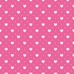 Seamless pink hearts background - vector texture © Tupungato