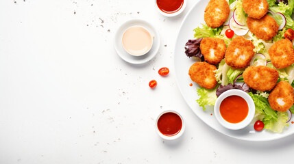 Chicken nuggets with fresh salad