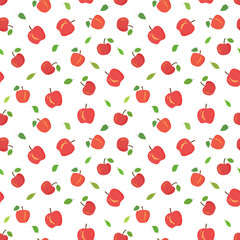 Seamless apple fruit texture - vector fashion pattern