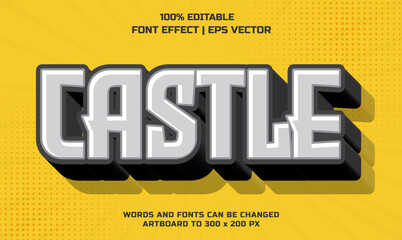 Castle 3d editable vector text style effect
