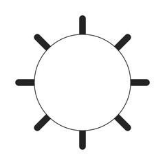 Viral contagious microorganism black and white 2D line cartoon object. Virus microscopic isolated vector outline item. Microbiology disease. Influenza outbreak monochromatic flat spot illustration