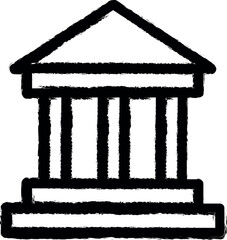 Historic theatre vector icon in grunge style
