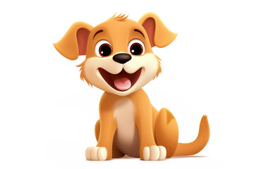 Obraz premium Happy cartoon dog on white background