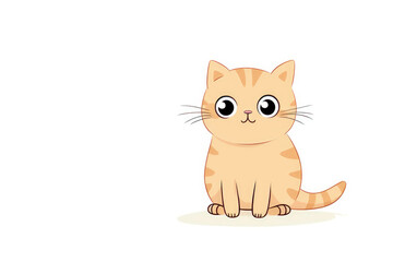 Obraz premium Red tabby cartoon cat on white background
