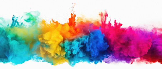 Colorful cloud of ink in water isolated on white background. Abstract background. - obrazy, fototapety, plakaty