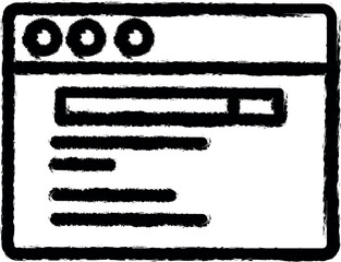 Obraz premium Browser, web site, search vector icon in grunge style