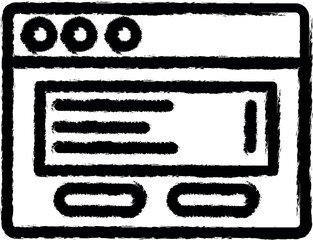 Browser, web site, document vector icon in grunge style