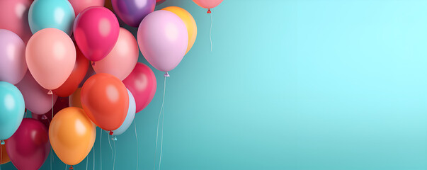 Fototapeta na wymiar colorful balloons on a blue background