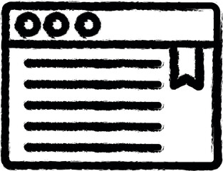 Obraz premium Browser, web site, text, book vector icon in grunge style