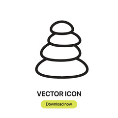 Stones icon vector. Linear-style sign for mobile concept and web design. Stones symbol illustration. Pixel vector graphics - Vector.	